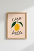 lemon wall art | bright citrus decor for kitchen | pastel poster