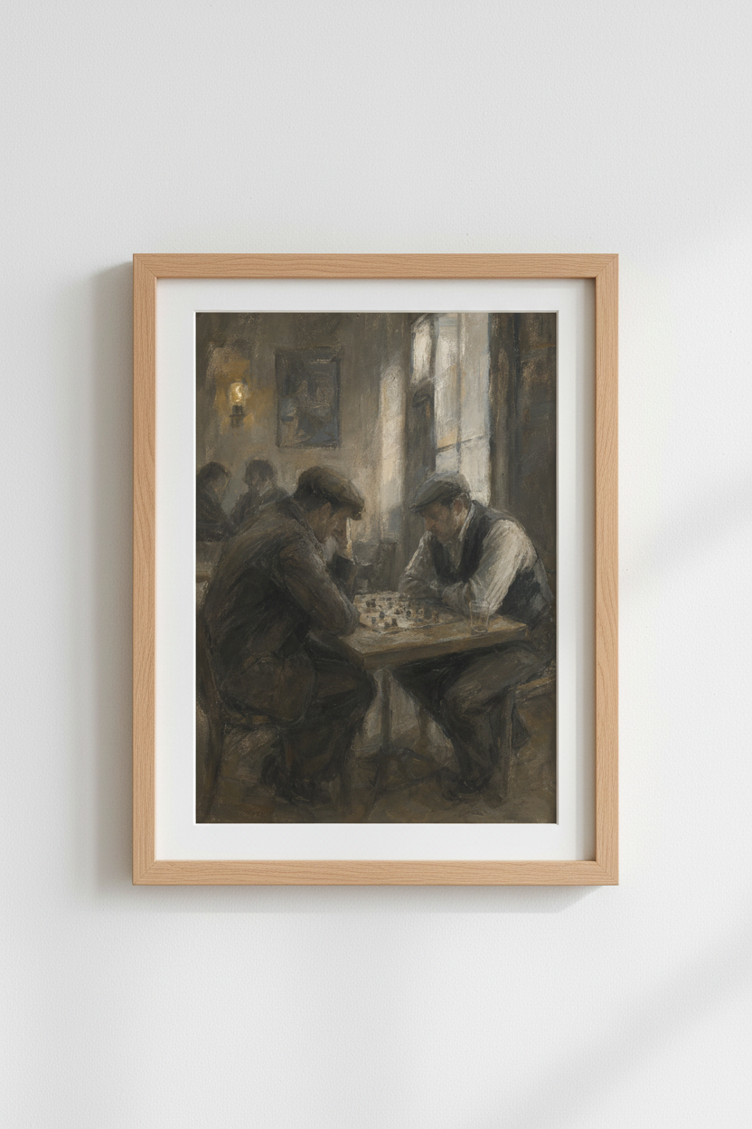 Chess Wall Art Print | Living Room Decor | Moody Poster