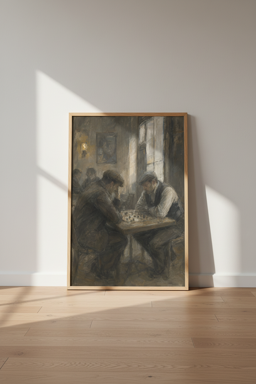 Chess Wall Art Print | Living Room Decor | Moody Poster