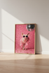Disco Pig Wall Art | Pink Heart Sunglasses, Fun Girly Aesthetic Poster