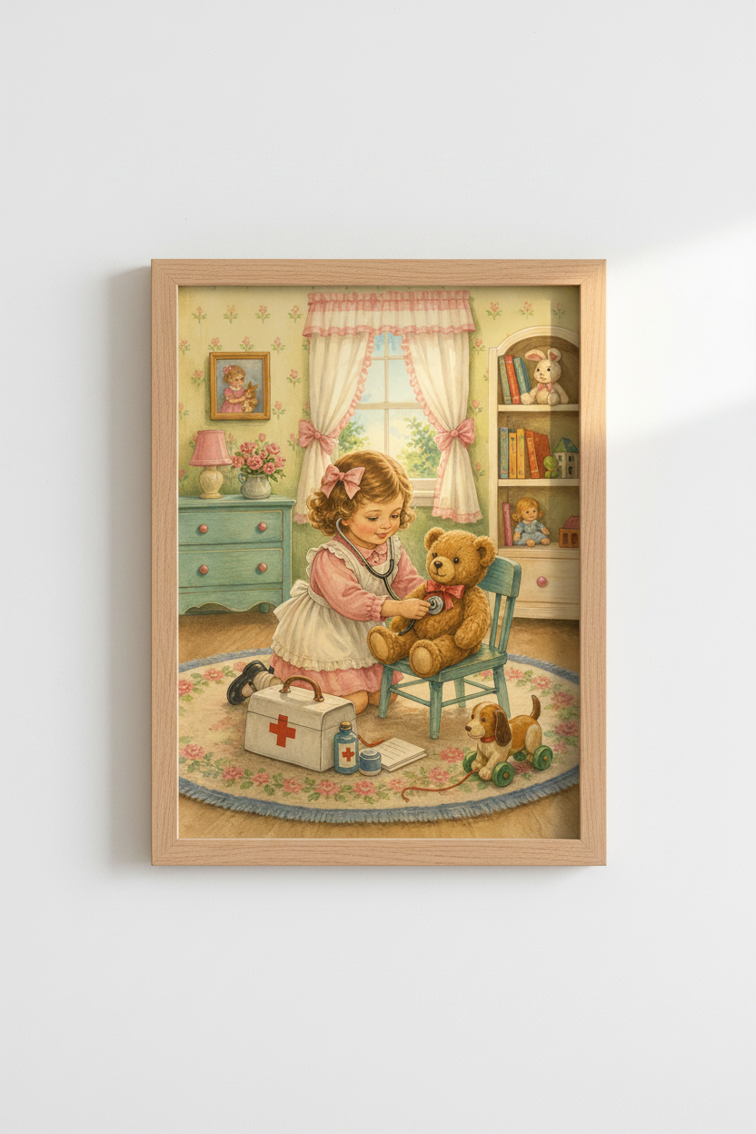 Vintage Nursery Wall Art Print | Kids Room Decor | Pastel Aesthetic Poster