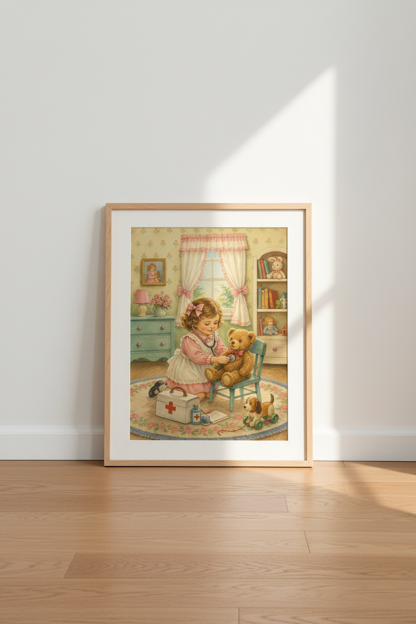 Vintage Nursery Wall Art Print | Kids Room Decor | Pastel Aesthetic Poster