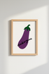 Aubergine Eggplant Wall Art | Purple Kitchen Decor | Minimalist Foodie Poster
