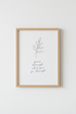 Minimalist Botanical Quote Wall Art | Black Line Leaf Poster, Modern Home Decor