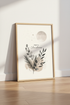 Merry Christmas Botanical Wall Art | Minimalist Boho Winter Decor, Neutral Poster