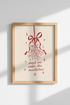 Christmas Mistletoe Print | Festive Red Holiday Decor | Minimalist Poster
