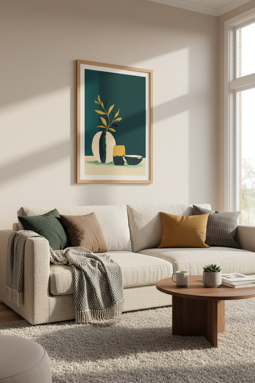 Modern Abstract Art Wall Art Print | Living Room Decor | Minimal Poster