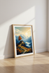 Mountain Landscape Wall Art | Cozy Cabin Sunset Print, Nature Decor Poster