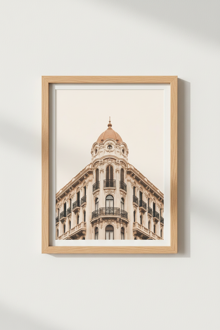 European Architecture Wall Art | Minimalist Beige Travel Print, Luxury Home Decor