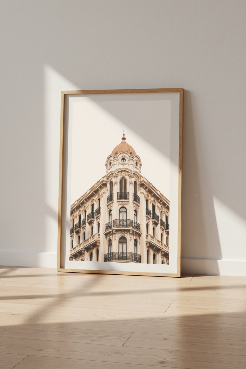 European Architecture Wall Art | Minimalist Beige Travel Print, Luxury Home Decor