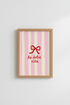 Coquette Pink Art Print | La Dolce Vita Red Bow Poster, Italian Aesthetic Decor