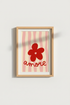 Danish Pastel Wall Art Print | Amore Red Flower Poster | Trendy Pink Aesthetic Decor