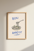 Bon Appetit Pasta Wall Art Print | Kitchen Decor | Minimalist Foodie Poster