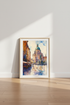 European Cityscape Watercolor Print | Dresden Germany Wall Art | Architectural Poster
