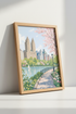 Central Park NYC Art | Pastel Spring Skyline Print, Living Room Decor