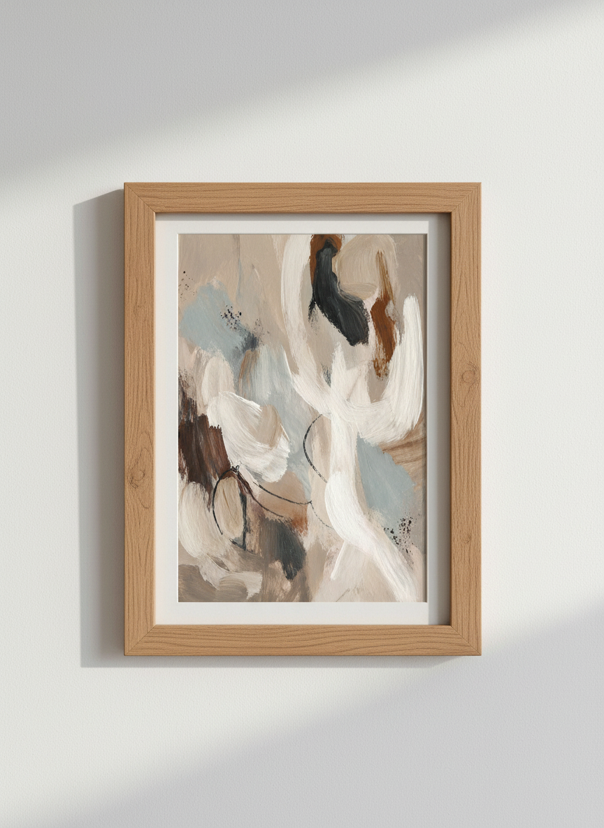 Abstract Wall Art Print | Boho Neutral Gallery Wall Decor | Modern Farmhouse Poster