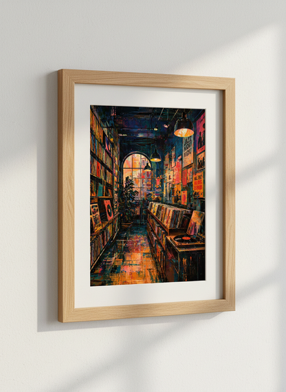 Abstract Record Store Wall Art | Music Lover Gift, Aesthetic Room Decor Poster
