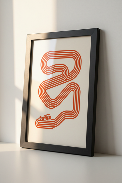 F1 Race Track Wall Art | Minimalist Formula 1 Poster Print | Motorsport Home Decor | Modern Racing Circuit Wall Hanging