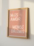 Spanish Quote Wall Art Print Mas Amor Menos Drama | Dorm Decor | Pink Aesthetic Poster Minimalist Love Art