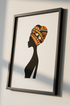 African Woman Portrait Wall Art | Ethnic Headwrap Print | Black Silhouette Home Decor | Abstract Boho Wall Hanging