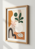 Abstract Botanical Art Print | Mid Century Modern Wall Decor | Boho Terracotta Poster