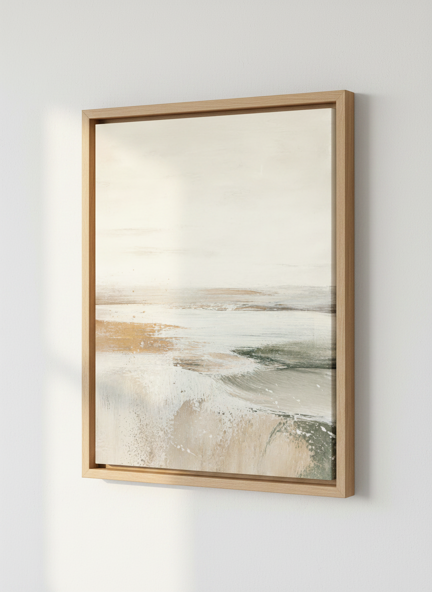 Abstract Coastal Art Print | Minimalist Ocean Wall Decor | Neutral Beach Poster