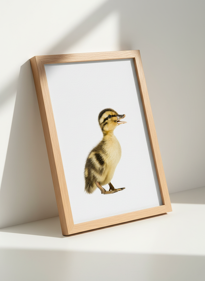Cute Duckling Wall Art Print | Nursery Playroom Decor | Baby Animal Poster | Farmhouse Kids Room | Minimalist Wildlife Gift