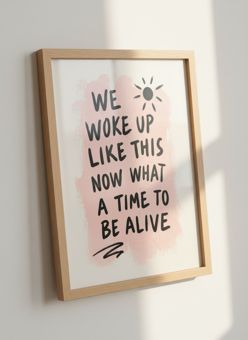 Inspirational Quote Art | Positive Vibes, Aesthetic Brush Stroke | Home Decor