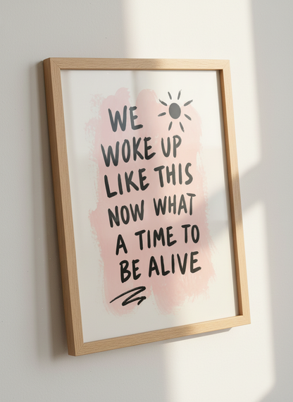 Inspirational Quote Art | Positive Vibes, Aesthetic Brush Stroke | Home Decor