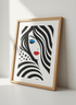 Minimalist Glam Pop Art Woman Print | Black White Red Blue Abstract Portrait Decor