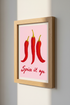Chili Pepper Wall Art Print | Kitchen Decor | Spicy Food Poster | Red Chili Illustration | "Spice It Up" Quote Art