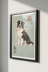 Japanese Ukiyo-e Border Collie Art Print | Dog Lover Gift | Pet Memorial Wall Decor | Asian Aesthetic Poster | Animal Home Art