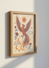 Phoenix Rise Wall Art Print | Celestial Decor | Blue Orange Spiritual Poster