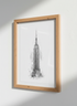 Empire State Building Sketch Art Print | NYC Skyline Decor, Architectural Drawing Poster