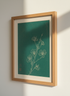 Asian Floral Wall Art | Dark Green Bloom Print | Zen Decor