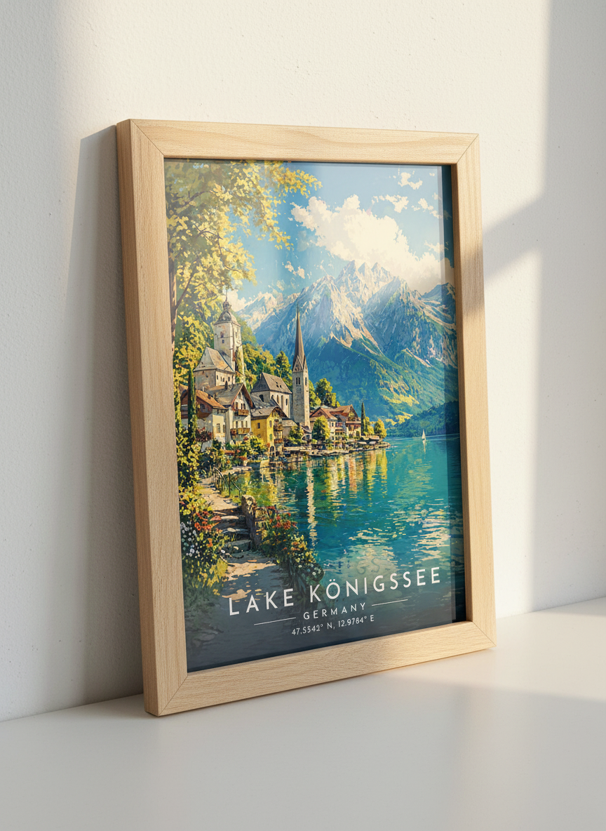 Königssee Germany Print | Vibrant Lake House Decor, Travel Lover Gift