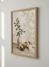 Boho Still Life Wall Art Print | Kitchen Decor | Minimalist Poster | Lemon Citrus Fruit | Botanical Prints | Neutral Home Decor