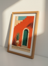 Mexican Adobe Door Art Print | Boho Desert Decor, Southwestern Wall Art & Vibrant Poster