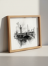 Black and White Paris Bridge Eiffel Tower Art | Watercolor Cityscape Decor | Travel Poster