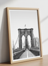 Black and White Brooklyn Bridge Wall Art Print | NYC Skyline Decor | Minimalist Cityscape Poster