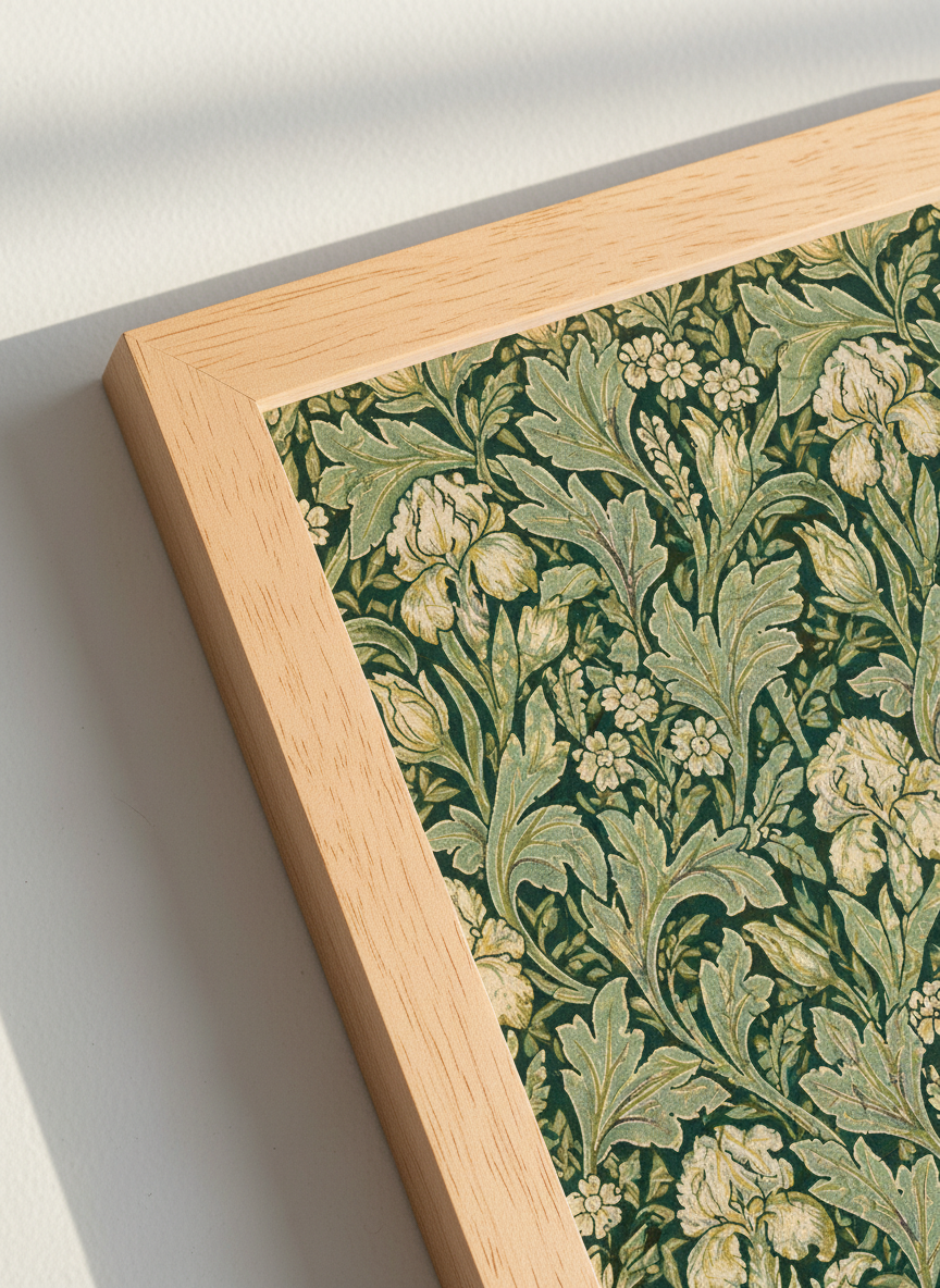 Victorian Floral Wall Art Print | Dark Green Vintage Botanical Poster | Cottagecore Aesthetic Decor | Unframed Framed Digital Download