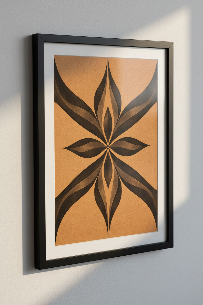 Abstract Floral Geometric Wall Art Print | Modern Botanical Home Decor Poster | Mid Century Style Minimalist Art Print