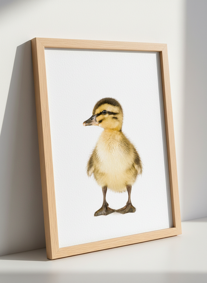 Cute Baby Duck Wall Art Print | Nursery Room Decor | Farmhouse Animal Poster | Newborn Gift | Yellow Neutral Decor