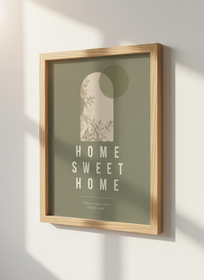 Home Sweet Home Arch Print | Sage Neutral Decor | Boho Minimalist Wall Art