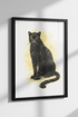 Black Panther Wall Art Print | Majestic Big Cat Portrait | Wildlife Animal Home Decor | Unique Leopard Poster