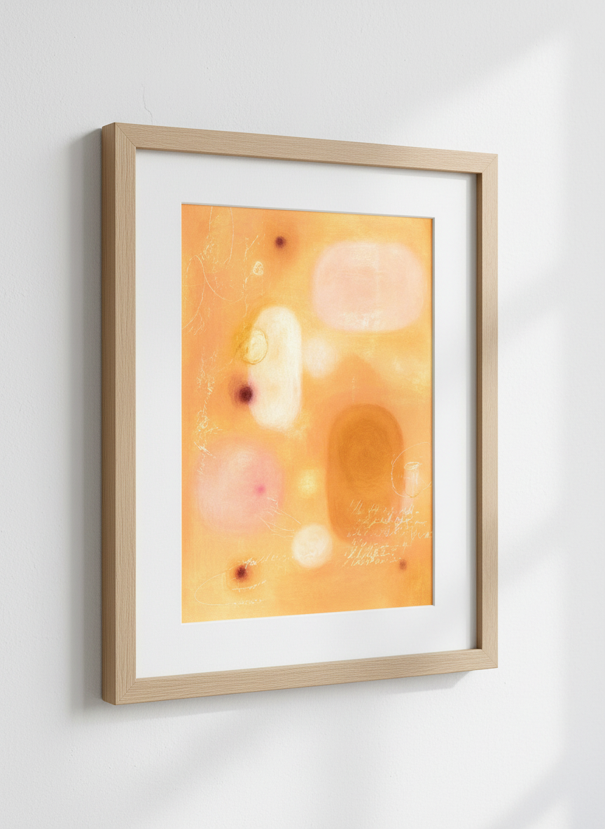 Abstract Warm Wall Art Print | Boho Living Room Decor | Minimalist Poster Orange Blush