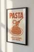 Pasta Wall Art | "Life is Short, Eat Pasta" Print | Retro Kitchen Decor | Foodie Poster | Italian Food Wall Hanging