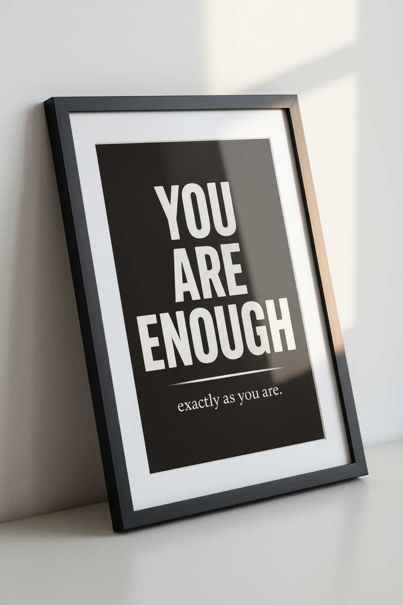 You Are Enough Print | Motivational Wall Art | Self-Love Poster | Quote Home Decor | Inspirational Wall Hanging Art Print
