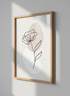 Minimalist Floral Line Art Wall Art Print | Boho Bedroom Decor | Abstract Flower Poster | Botanical Beige Wall Hanging