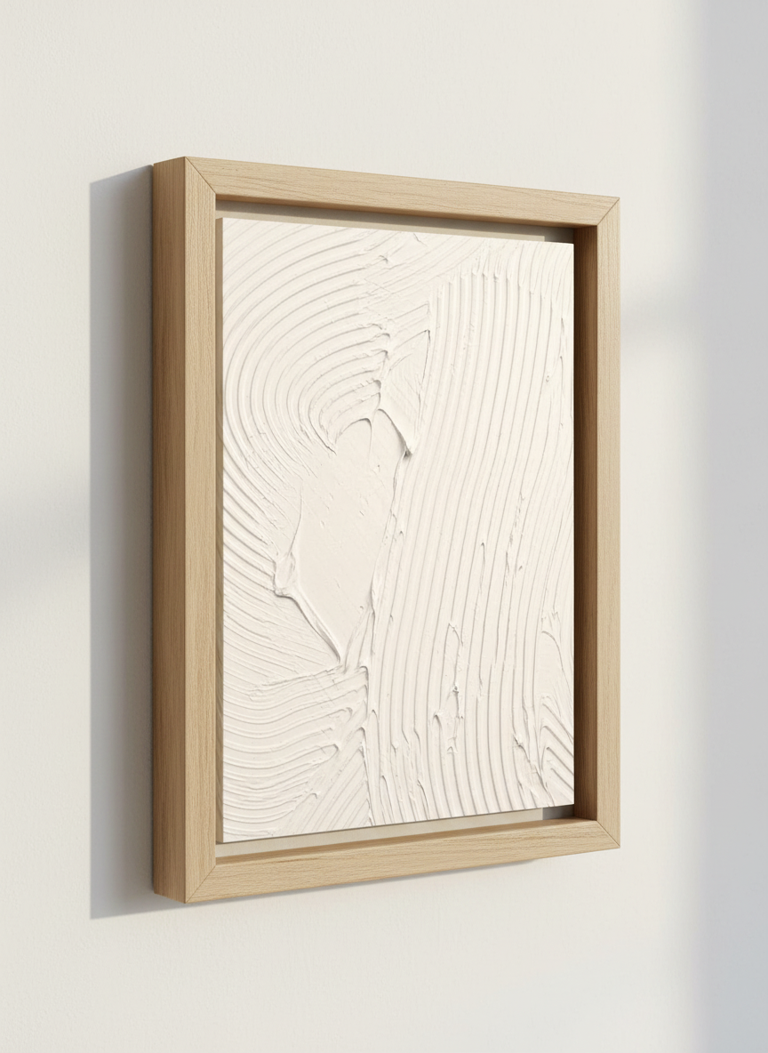 Abstract White Texture Wall Art Print | Minimalist Living Room Decor | Modern Aesthetic Poster | Neutral Textured Art